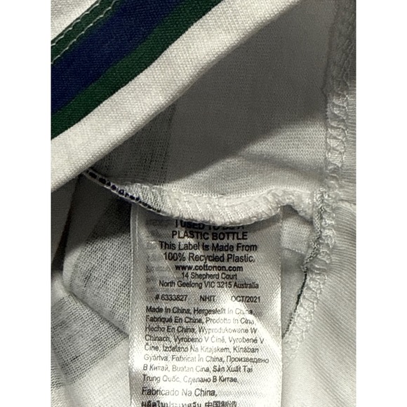 Cotton on Body Womens Polo Long Sleeve Top Verdant Green Navy and White S - Picture 4 of 4